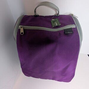 NWT LL Bean Travel Toiletry Bag Personal Organizer Hanging Purple Nylon